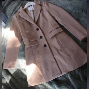 Women's Tan Trench Pea Coat - Size XS